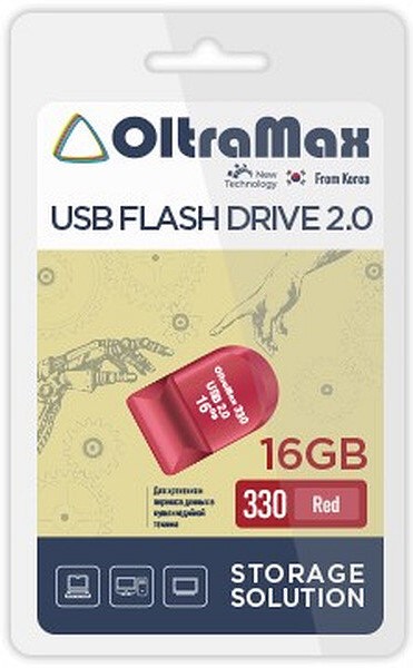 

Накопитель USB 2.0 16GB OltraMax OM-16GB-330-Red 330, красный, OM-16GB-330-Red