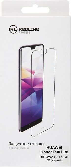 

Защитное стекло Red Line УТ000017245 для Huawei P30 Lite, 3D, tempered glass FULL GLUE, чёрная рамка, УТ000017245