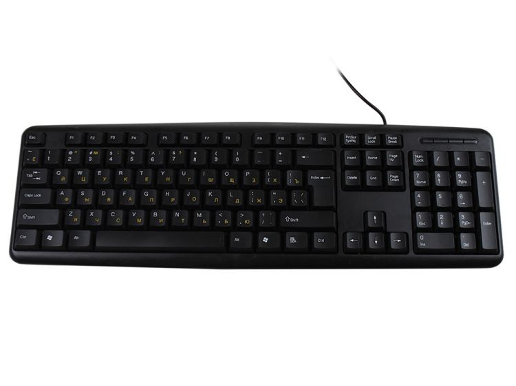Клавиатура Exegate LY-331L5 EX286178RUS USB, 104кл., Enter большой, шнур 2,55м, черная, OEM клавиатура для ноутбука samsumg ba75 03221c плоский enter черная без рамки с подсветкой