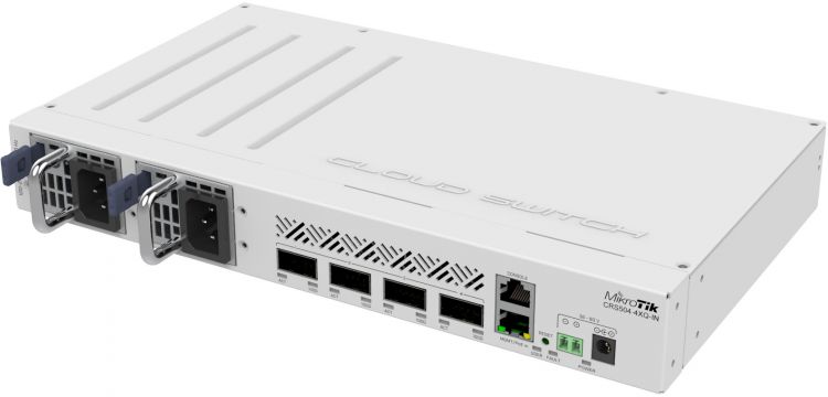 

Коммутатор Mikrotik CRS504-4XQ-IN 1x10Base-T/100Base-TX, 4xQSFP28, Switching capacity 800 Gbps, CRS504-4XQ-IN