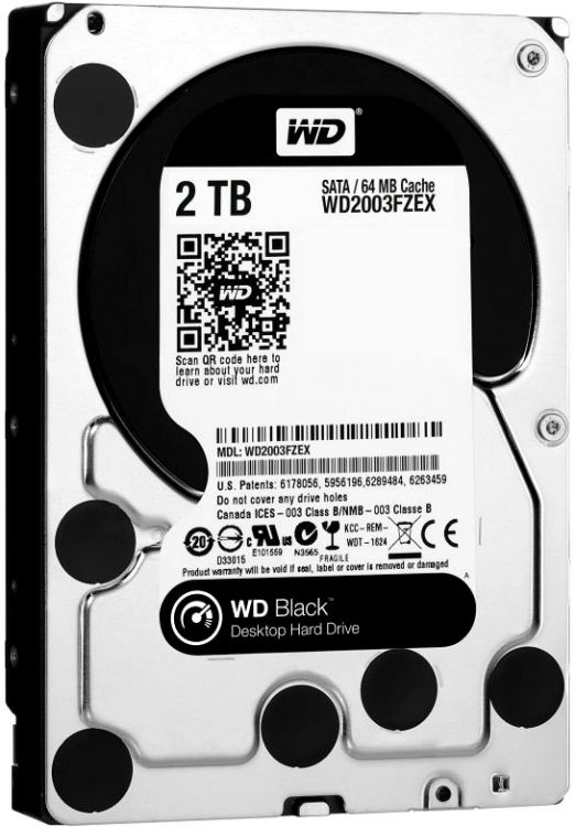 Жесткий диск 2TB SATA 6Gb/s Western Digital WD2003FZEX-00SRLA0 Caviar Black 7200rpm 64MB