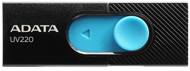 Накопитель USB 2.0 64GB ADATA UV220 черный/голубой подарочный usb накопитель купюра 5000 рублей 64gb