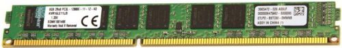 Модуль памяти DDR3 8GB Kingston KVR16LE11L/8 PC3L-12800 1600MHz CL11 1.35V ECC Unbuffered 2Rx8 w/TS VLP RTL KVR16LE11L/8 - фото 1
