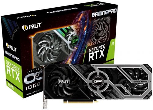 Видеокарта PCI-E Palit GeForce RTX 3080 GamingPro OC (NED3080S19IA-132AA) 10GB GDDR6X 320bit 1440/1740MHz HDMI 2.1/3*DP1.4a