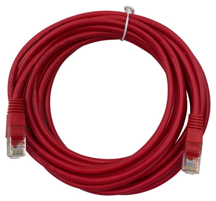 

Кабель патч-корд U/UTP 5e кат. 5м Buro 1645933 красный RJ-45 (m)-RJ-45 (m), 1645933