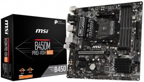 Материнская плата mATX MSI B450M PRO-VDH MAX (AM4,AMD B450,4*DDR4(3866),4*SATA 6G RAID,M.2,3*PCIE,7.