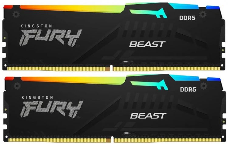 

Модуль памяти DDR5 16GB (2*8GB) Kingston FURY KF552C40BBAK2-16 Beast Black RGB XMP 5200MHz CL40 1RX16 1.25V 16Gbit RTL, KF552C40BBAK2-16