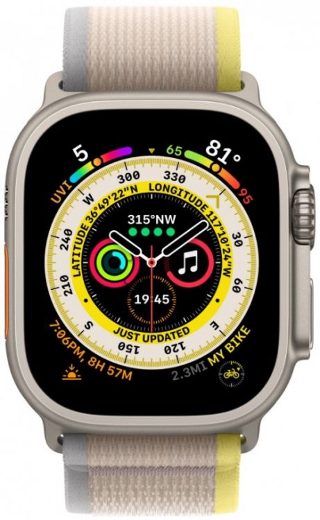 

Часы Apple Watch Ultra 49mm MQF23LL/A M/L Titan Case/YellowBeige Trail Loop, Watch Ultra 49mm