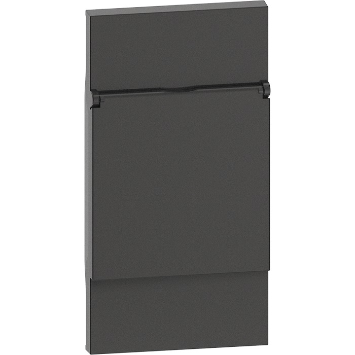 

Панель лицевая BTicino KG04P LIVING NOW с крышкой для розеток 2К+З немецкого стандарта, 2 модуля, цвет черный, KG04P