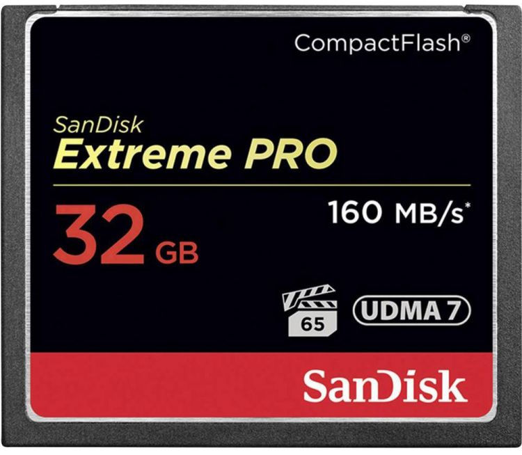 

Карта памяти CompactFlash 32GB SanDisk SDCFXPS-032G-X46 Extreme Pro 160MB/s, SDCFXPS-032G-X46