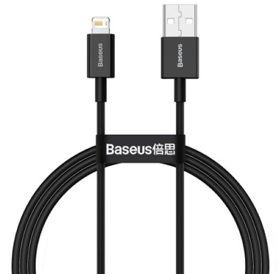 

Кабель интерфейсный Baseus CALYS-A01 USB Type A - Lightning 2.4A силиконовый 1m black, CALYS-A01