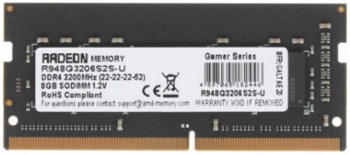 Модуль памяти SODIMM DDR4 8GB AMD R948G3206S2S-UO PC4-25600 3200MHz CL16 1.2V Bulk/Tray