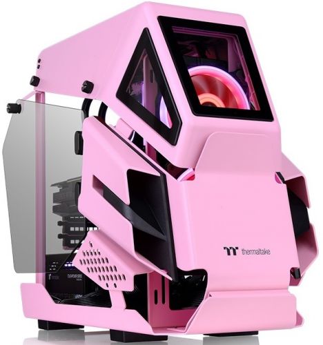 Корпус mATX Thermaltake AH T200 CA-1R4-00SAWN-00 розовый, без БП, панель из закаленного стекла, USB Type-C, 2*USB 3.0, audio - фото 1