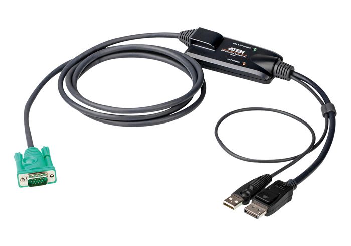 

Адаптер Aten CV190-AT консоли, USB, SPHD-15 Male>USB A-тип Male + DisplayPort Male, провод., пласт.корпус, CV190-AT