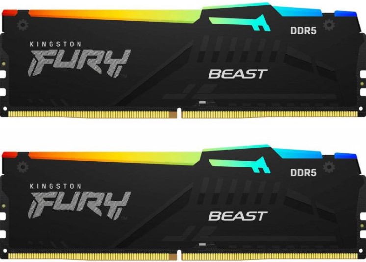 Модуль памяти DDR5 16GB (2*8GB) Kingston FURY KF560C40BBAK2-16 Beast RGB 6000MHz CL40 1RX16 1.35V 16Gbit