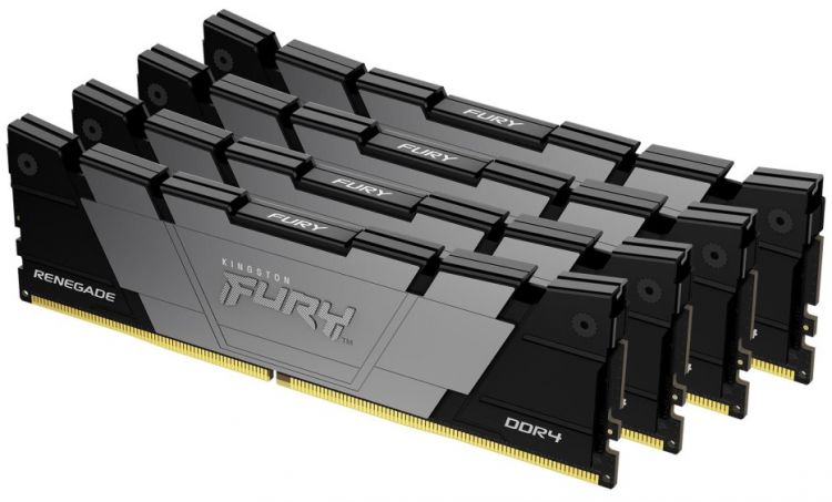 Модуль памяти DDR4 128GB (4*32GB) Kingston FURY KF436C18RB2K4/128 Renegade Black 3600MHz CL18 2RX8 1.35V 288-pin 16Gbit