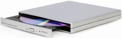 Привод DVD±RW внешний Gembird DVD-USB-02-SV с интерфейсом USB 2.0, пластик, серебро (115681)