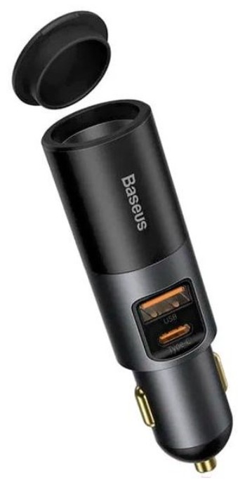 Зарядное устройство автомобильное Baseus CCBT-C0G USB, USB-C, прикуриватель, 3A, черный прикуриватель двойной usb g4011