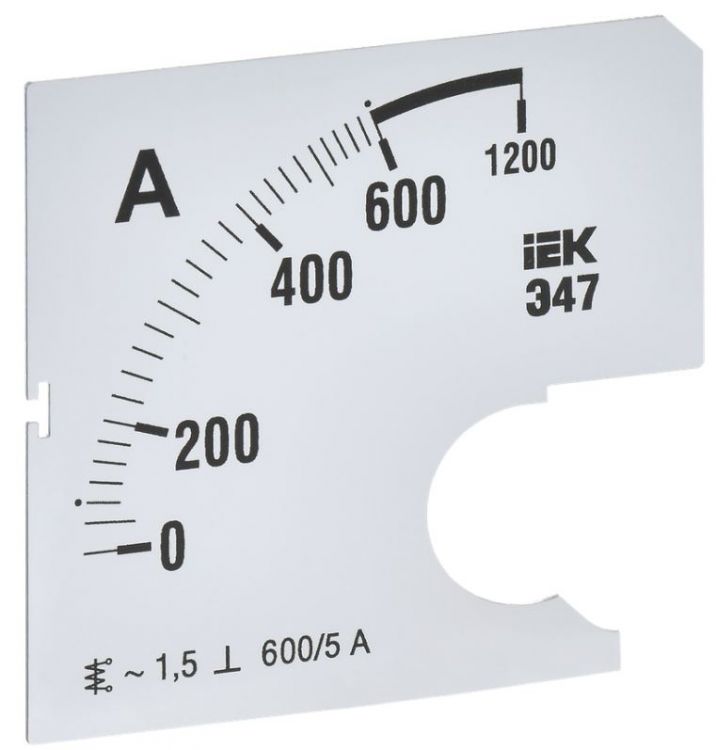 

Шкала сменная IEK IPA10D-SC-0600 для амперметра Э47 600/5А-1,5 72х72мм, IPA10D-SC-0600