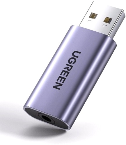 

Адаптер UGREEN 80864 USB 2.0 to 3.5mm audio, серый, 80864