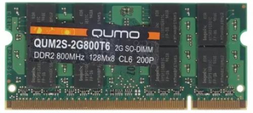 Модуль памяти SODIMM DDR2 2GB Qumo QUM2S-2G800T6 PC2-6400 800MHz CL16 1.5V - фото 1