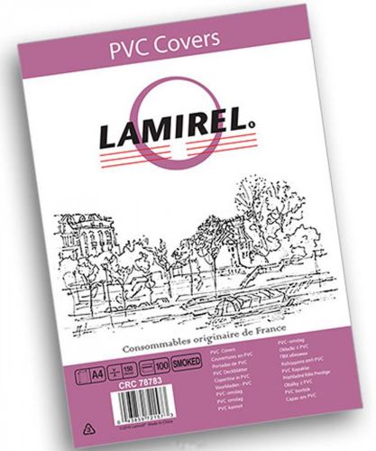 Обложка Fellowes LA-78783 Lamirel Transparent A4, PVC, дымчатые, 150мкм, 100шт