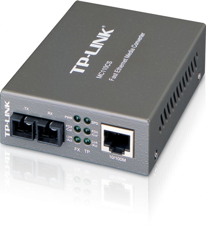 

Медиа-конвертер TP-LINK MC110CS 1xUTP 10/100, 1xSC, SM, 20km, MC110CS