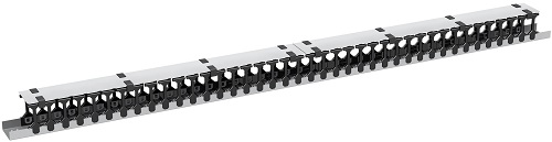 Кабельный организатор вертикальный, 42U TLK TLK-OV70-42U-GY для шкафов шириной 800мм, серий TFR-R, TFI-R и TFA, Ш96хГ112,5мм, металлический, с пластик