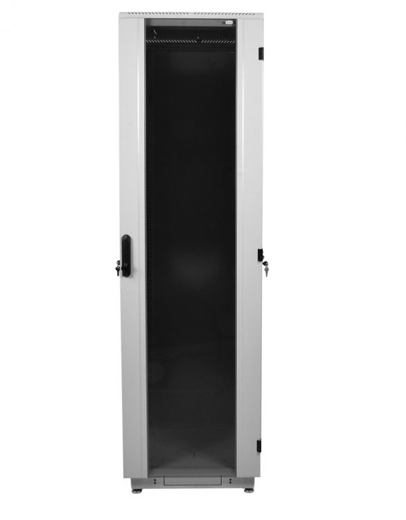 Шкаф напольный 19, 42U ЦМО ШТК-М-42.6.8-1ААА-9005 (600x800) дверь стекло, чёрный