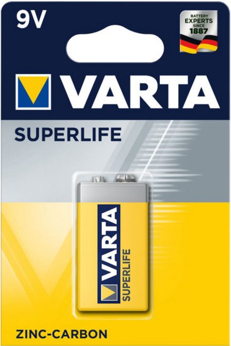 

Батарейка Varta SUPERLIFE Крона 6F22 02022101411 BL1 Heavy Duty 9V, SUPERLIFE Крона 6F22