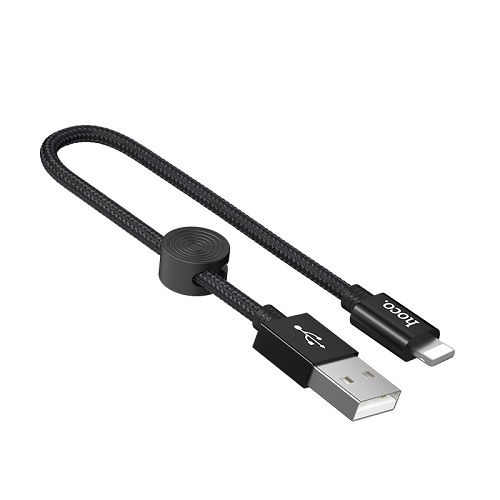 

Кабель интерфейсный USB 2.0 Hoco X35 6931474707413 AM/Lightning, черный, 0,25м, X35