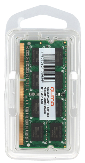 Модуль памяти SODIMM DDR3 4GB Qumo QUM3S-4G1600C11