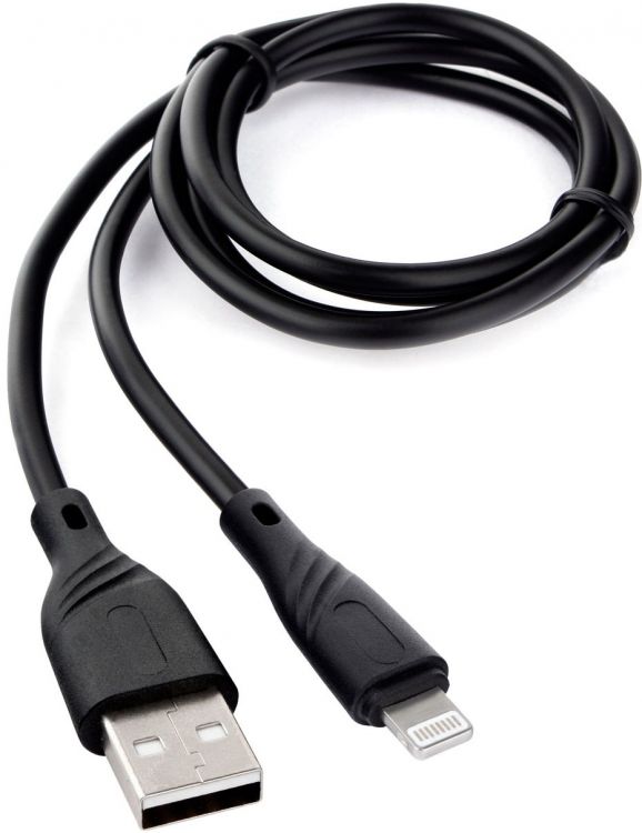 

Кабель интерфейсный USB 2.0 Cablexpert CCB-USB-AMAPO1-1MB AM/Lightning, 1м, черный, блистер, CCB-USB-AMAPO1-1MB