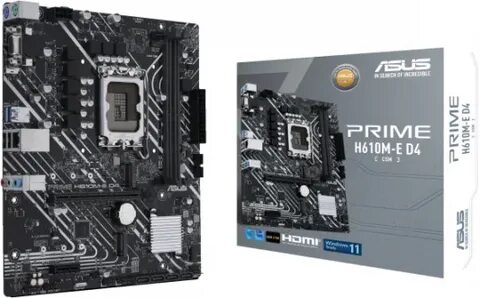 Материнская плата mATX ASUS PRIME H610M-E D4-CSM (LGA1700, H610, 2*DDR4, SATA3, Audio, Gb LAN, USB 3