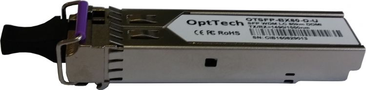 

Модуль SFP OptTech OTSFP-BX80-D-U WDM, TX/RX=1490/1550nm, LC, 80km, DDMI, OTSFP-BX80-D-U