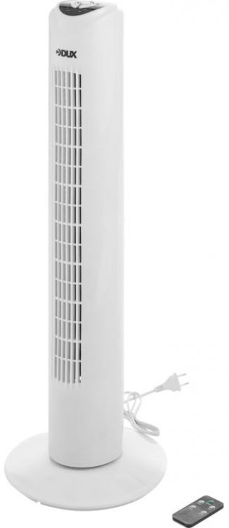Вентилятор напольный DUX DX-1645 колонный, подставка круглая, д/у управление (45 Вт), цвет белый