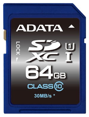 

Карта памяти 64GB ADATA ASDX64GUICL10-R Premier SDXC Class 10 UHS-I, ASDX64GUICL10-R