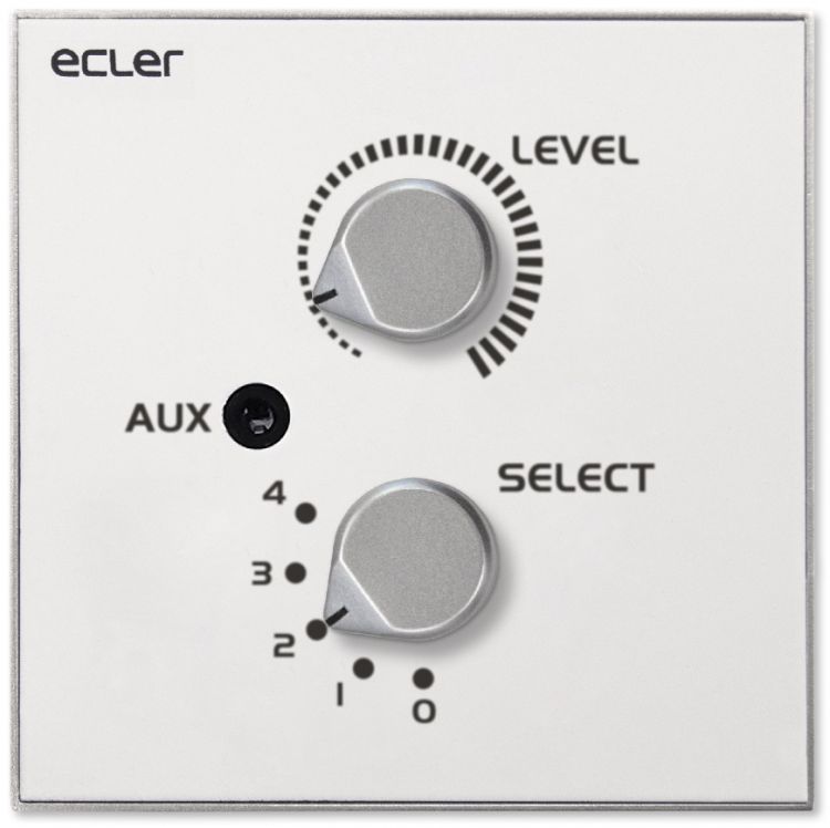 

Панель Ecler WPaVOL-SR-J настенная управления громкостью и выбором источника с входом стереоаудио miniJack 3,5 мм, WPaVOL-SR-J