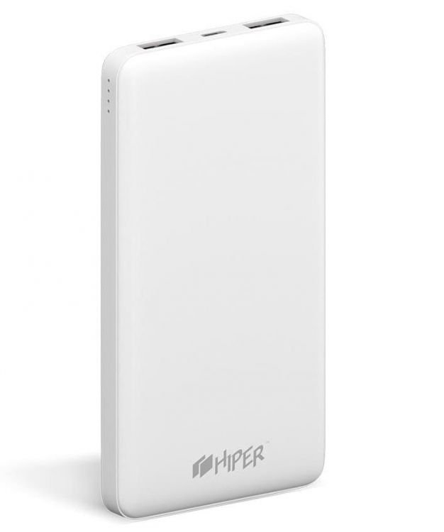 

Аккумулятор внешний универсальный HIPER ST10000 Li-Pol 10000mAh 2.1A+2.1A 2xUSB, белый, ST10000