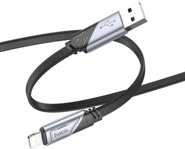 

Кабель интерфейсный Hoco U119 MACHINE IP USB (m)-Lightning (m) 1.2м черный коробка плоский (2002424), U119 MACHINE IP