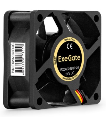 

Вентилятор для корпуса Exegate EX06025B3P-24 EX297078RUS 60x60x25 mm, 5100rpm, 26.7CFM, 34,dBa, 3-pin, EX06025B3P-24