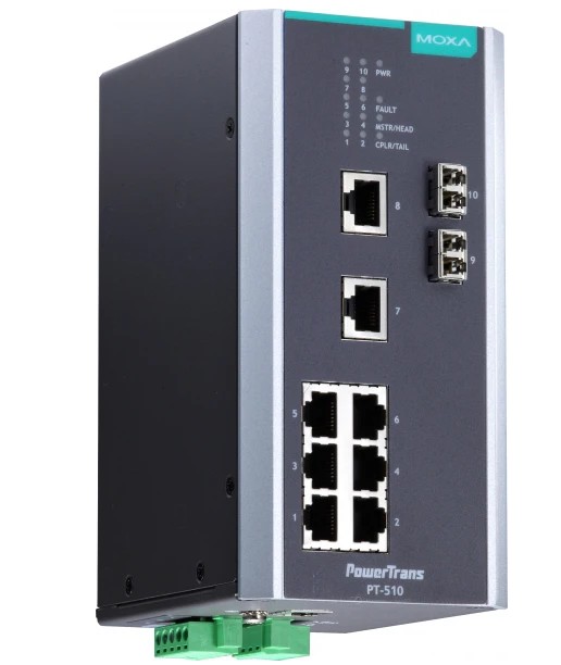 

Коммутатор управляемый MOXA PT-510-MM-LC-24 DIN-Rail switch, 8 x 10/100BaseT(X), 2 x 100BaseFX MM, LC connectors, 1 power su, PT-510-MM-LC-24