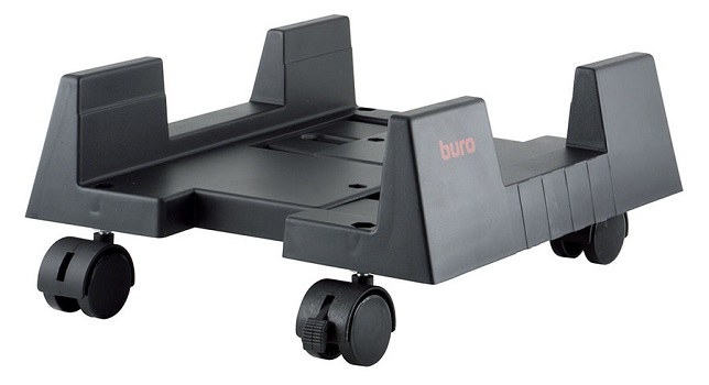 Подставка Buro BU-CS3BL напольная для системного блока на колёсах (пластик, черный, 16.5 - 26.5 см., до 20 кг)