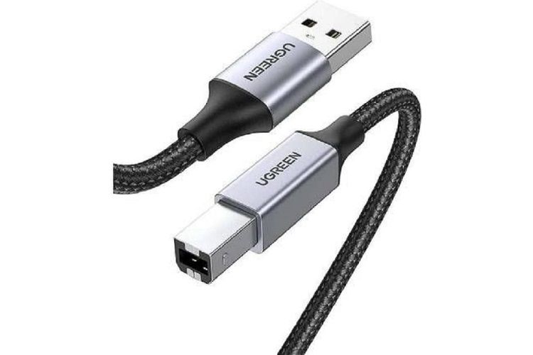 

Кабель UGREEN US369 80804 USB-A Male to USB-B 2.0 Printer Cable Alu Case with Braid для подключения принтера. Длина: 3м. Цвет: черный, US369