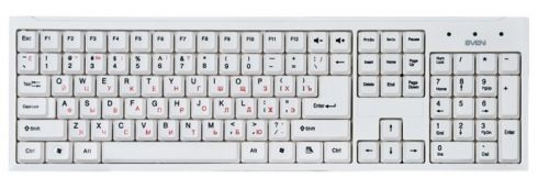 Клавиатура Sven Standard 303 SV-03100303UW белая, USB