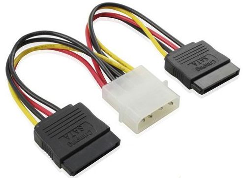 Переходник питания Gembird CC-SATA-PSY Cablexpert 15см, molex 4pin/2x sata15pin, на 2 устр., пакет