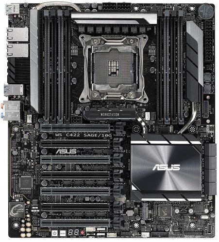 Материнская плата SSI CEB ASUS WS C422 SAGE/10G (LGA2066,C422,8*DDR4(2666),8*SATA 6G,2*M.2,2*U.2,7*P