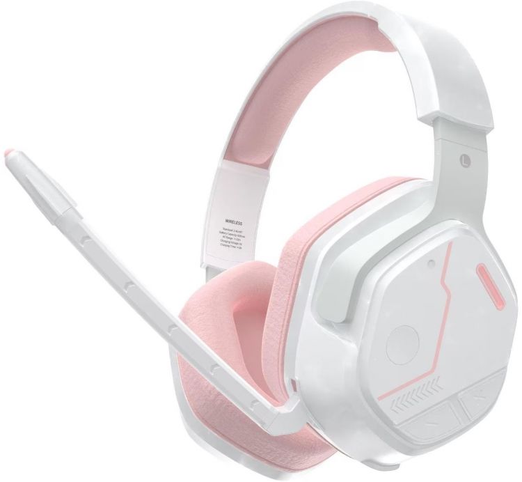 

Гарнитура wireless Dareu EH755 игровая White-Pink (белая/розовая), подключение 2.4GHz+Bluetooth, EH755