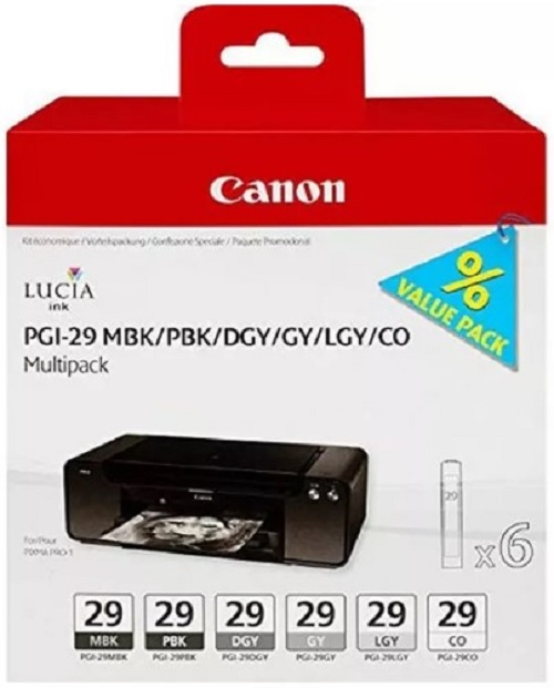 

Набор картриджей Canon PGI-29 MBK 4868B005 5 картриджей по 36 мл, PBK/DGY/GY/LGY/CO Multi, PGI-29 MBK