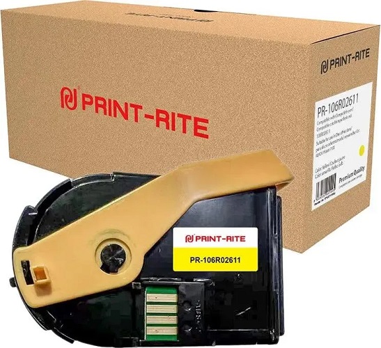 Картридж Print-Rite PR-106R02611 лазерный TFXAFYYPRA 106R02611 желтый набор двойная упак. (9000стр.) для Xerox Phaser 7100